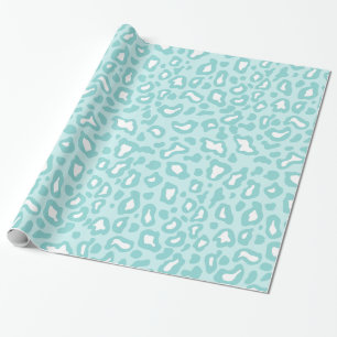 Aqua Leopard Wrapping Paper