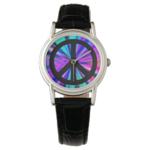 Aqua Light Show with Peace Sign Watch