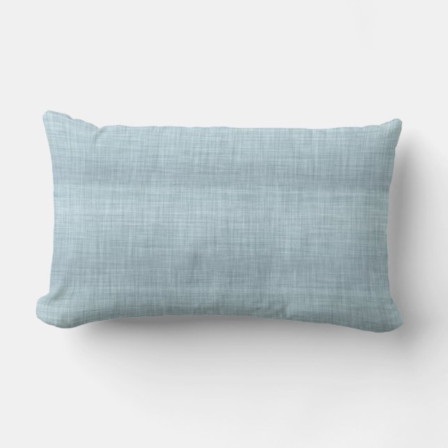 Aqua Linen Texture Lumbar Pillow (Front)