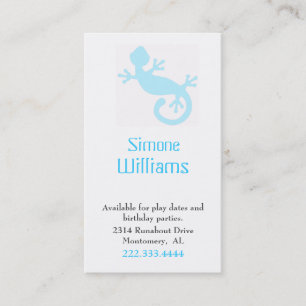 Aqua Lizard Children Calling Card
