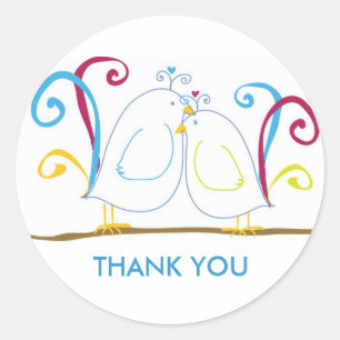 Aqua Love Bird Stickers - Personalise them!