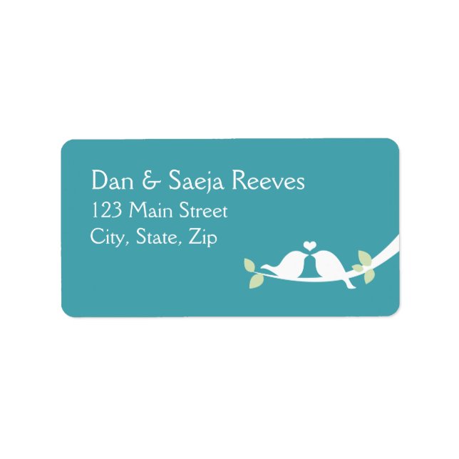 Aqua Love Birds Label (Front)