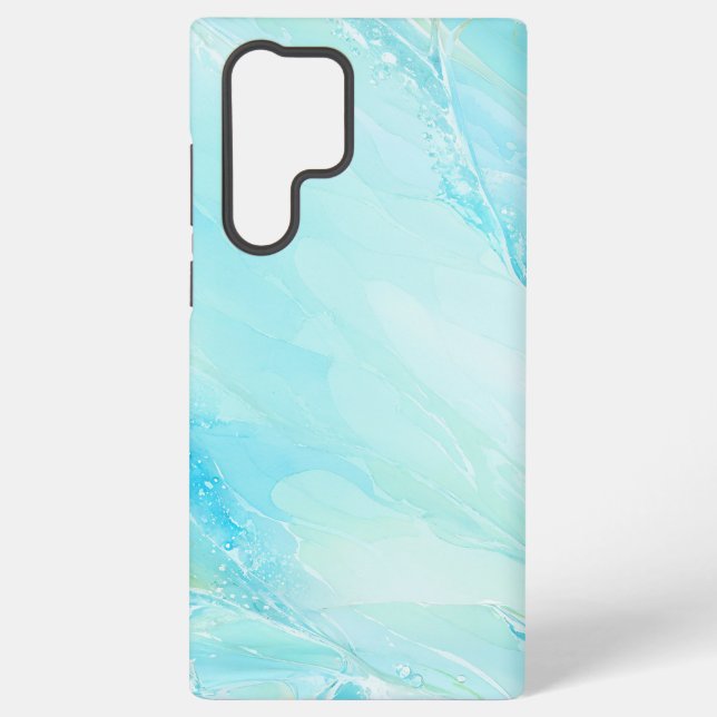 Aqua Marble Abstract Art Phone Case (Back)