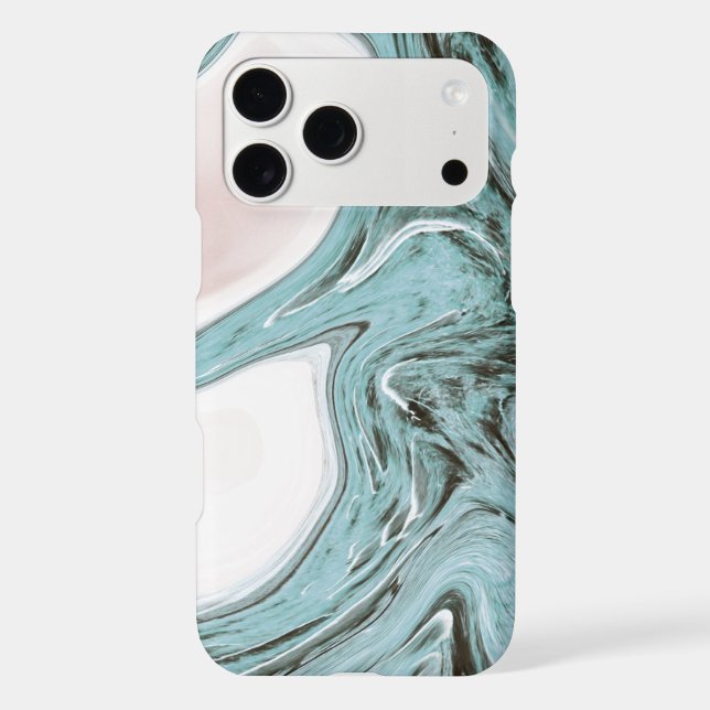 Aqua Marble Flow iPhone Case – Modern Abstract Flu (Back)