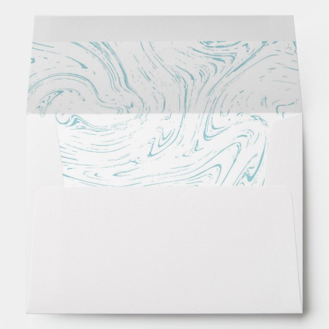 Aqua Marble Lined Personalised Return Address Envelope (Back (Bottom))