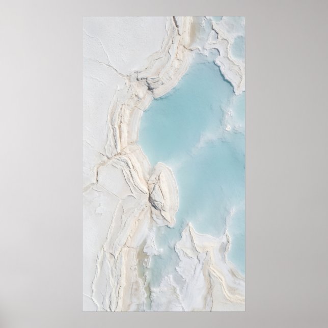 Aqua Marble Stone Poster (Front)