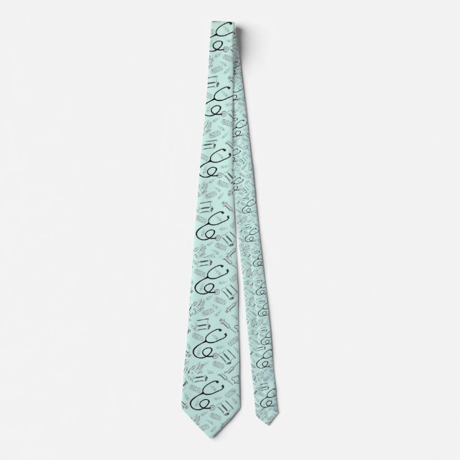 Aqua Medical Doctor Stethoscope Tie (Front)