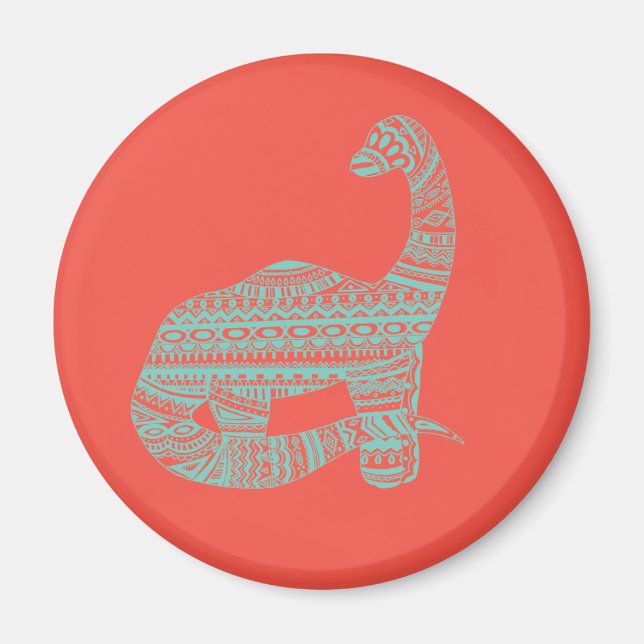 Aqua & Melon Dino Magnet (Front)