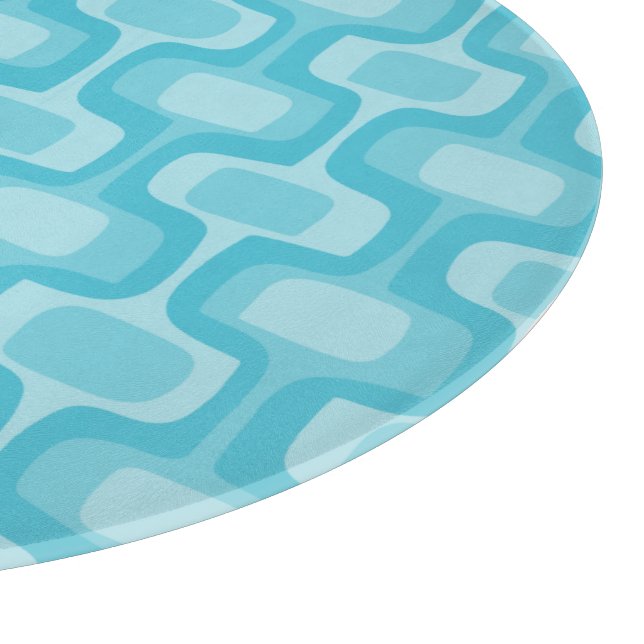 Aqua  Mid Century Mod Retro Pattern Cutting Board (Corner)
