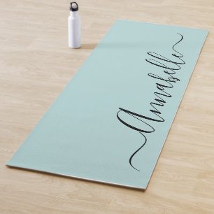 Aqua Mint Green Personalised Name Yoga Mat