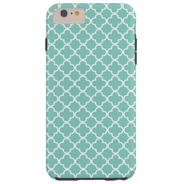 Aqua Mint Quatrefoil Pattern Case-Mate iPhone Case (Back)