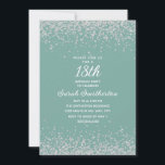 Aqua Mint Silver Diamond Glitter 18th Birthday Invitation<br><div class="desc">Create your own elegant aqua/mint 18th birthday party invitation for women with sparkling glitter and a white calligraphy/script text. Text and fonts are completely customisable on this invitation so you can change this to work for any age. The background colour is customisable, as well, so no matter what your party...</div>