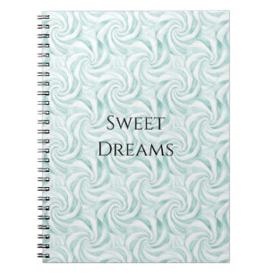 Aqua Mint White Swirls Notebook