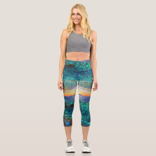 Aqua Mirage Seascape Capri Leggings