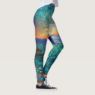 Aqua Mirage Seascape Leggings