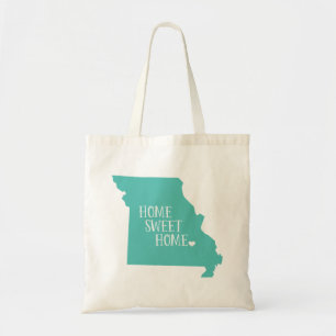 Aqua Missouri Home Sweet Home State Tote Bag