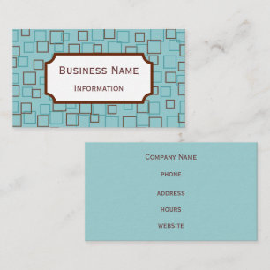 Aqua Modern Squares Business Card