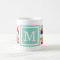 Aqua Monogram Instagram Photo Collage Mug