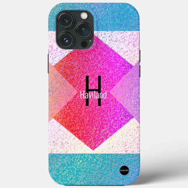 Aqua Monogram Mottled CaseMate iPhone HAMbyWG Case-Mate iPhone Case (Back)