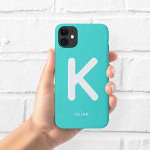 Aqua Monogram Phone Case