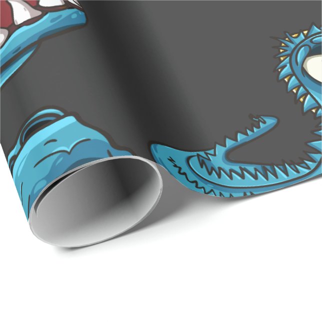 Aqua Monster Running  Baby Bodysuit Wrapping Paper (Roll Corner)