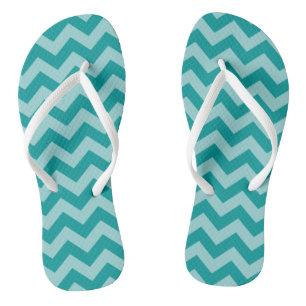 Aqua Moroccan Moods Chevrons Flip Flops