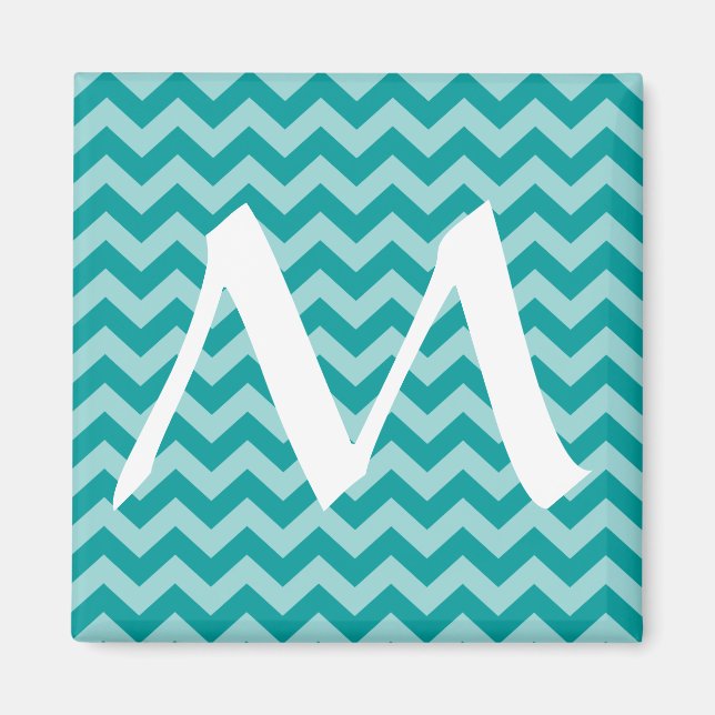 Aqua Moroccan Moods Chevrons Magnet (Front)
