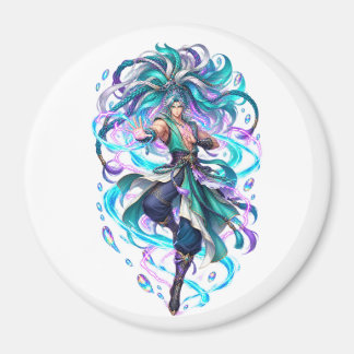 Aqua Mystic Warrior Fantasy Magnet