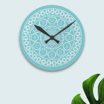 Aqua Nordic Cross Stitch Wall Clock<br><div class="desc">A pretty cross-stitch design inspired by the icelandic jumpers we all love to wear in winter. Suitable for all lovers of yarn and sewers alike</div>