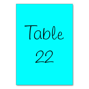 Aqua Numbered Table Number