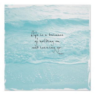 AQUA OCEAN PHOTO WITH RUMI QUOTE POSTER