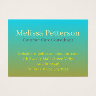 Aqua–Olive Smooth Gradient, Business Cards