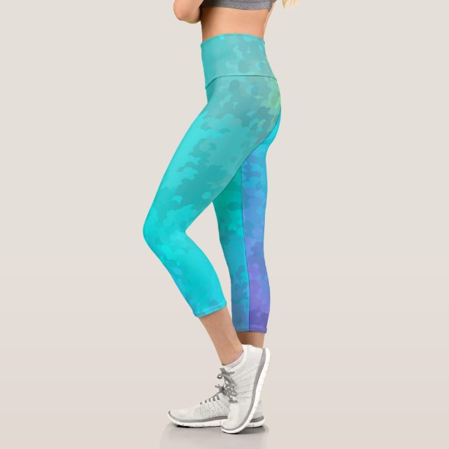 Aqua Ombre  Capri Leggings (Left)