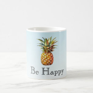 Aqua Ombre Happy Tropical Pineapple Coffee Mug