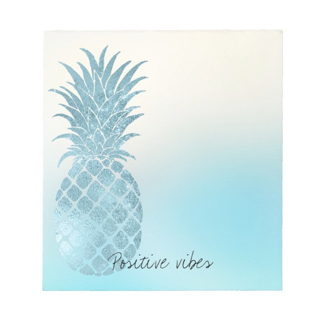 Aqua Ombre Tropical Pineapple Notepad (Front)