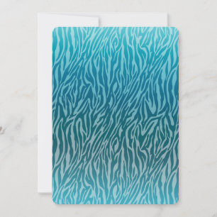 Aqua Ombre Zebra Print Baby Shower Invitation