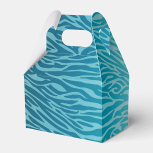 Aqua Ombre Zebra Print Favour Box