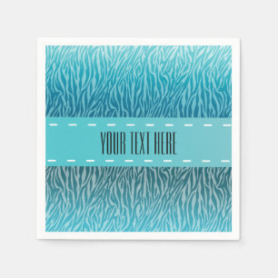 Aqua Ombre Zebra Print Napkin