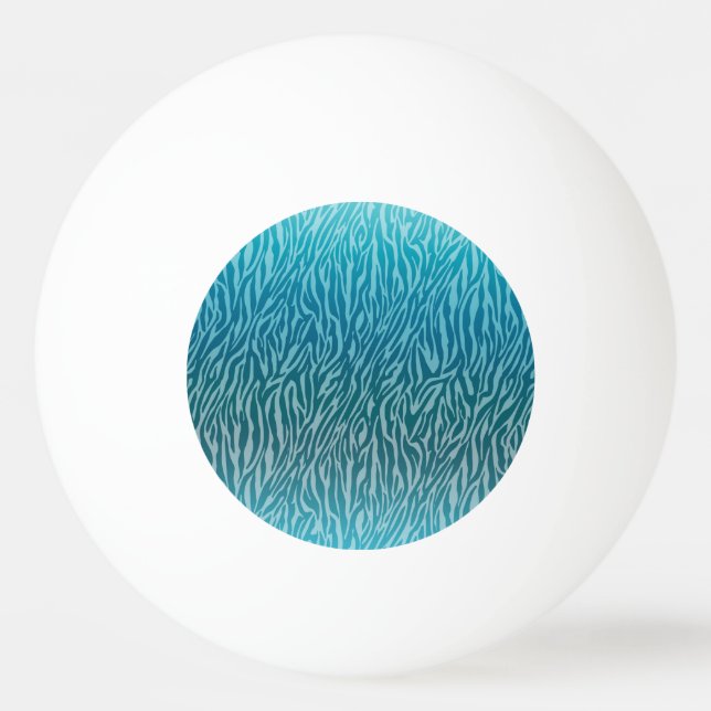 Aqua Ombre Zebra Print Ping Pong Ball (Front)