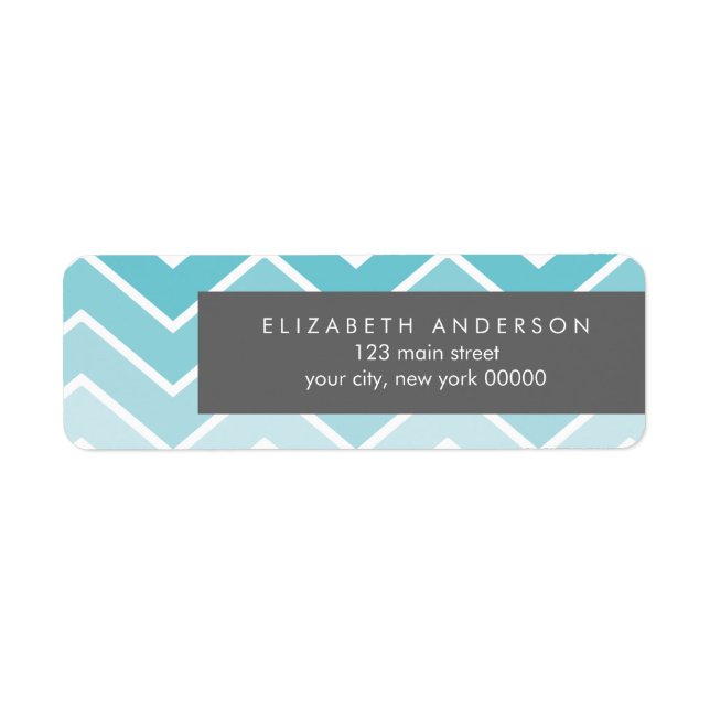 Aqua Ombre Zig Zag Chevron Pattern (Front)