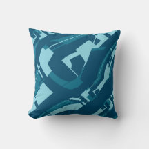 Aqua on Dark Turquoise Bold Diagonal Shapes Design
