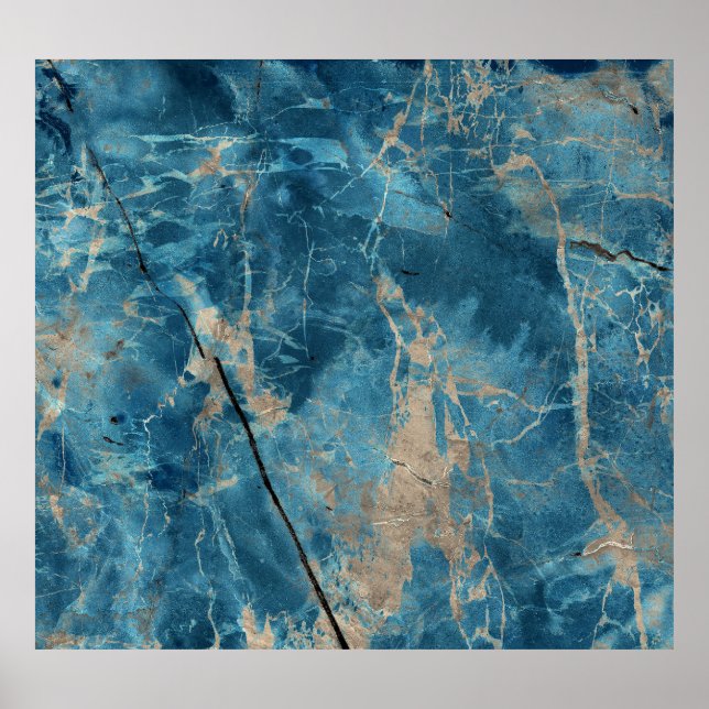 Aqua Onyx Marble: High-Resolution Design. Poster (Front)