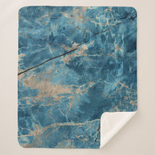 Aqua Onyx Marble: High-Resolution Design. Sherpa Blanket