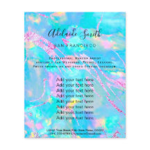 aqua opal stone FAUX holograph