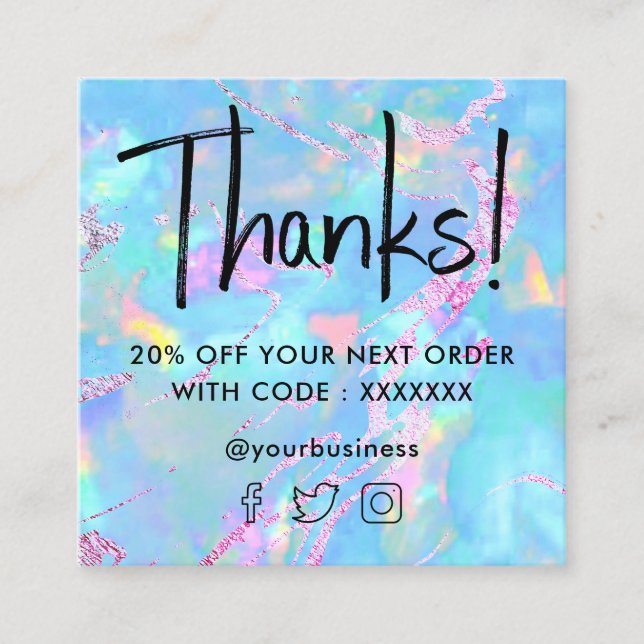 aqua opal texture discount card (Front)