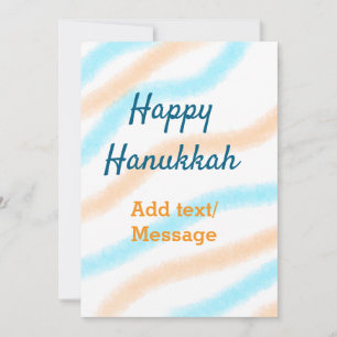Aqua orange happy Hanukkah add name text message Invitation