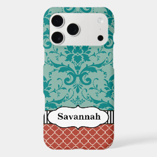 Aqua Orange Turquoise Moroccan Personalised iPhone