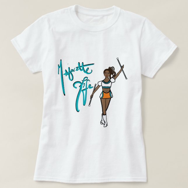 Aqua Orange Twirl Girl T-Shirt (Design Front)