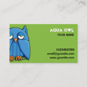 Aqua Owl green Business Card