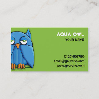 Aqua Owl green Business Card
